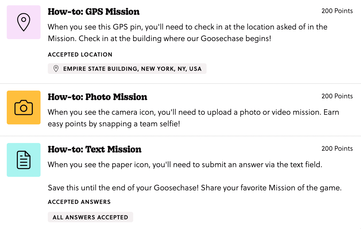 How to's of GPS Mission, Photo Mission, and Text Mission