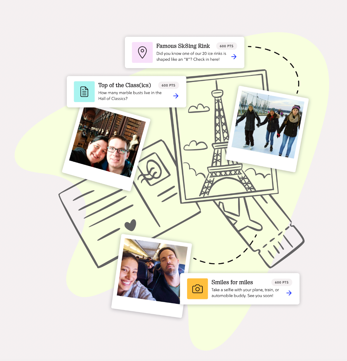 posts on goosechase of couple and group selfies