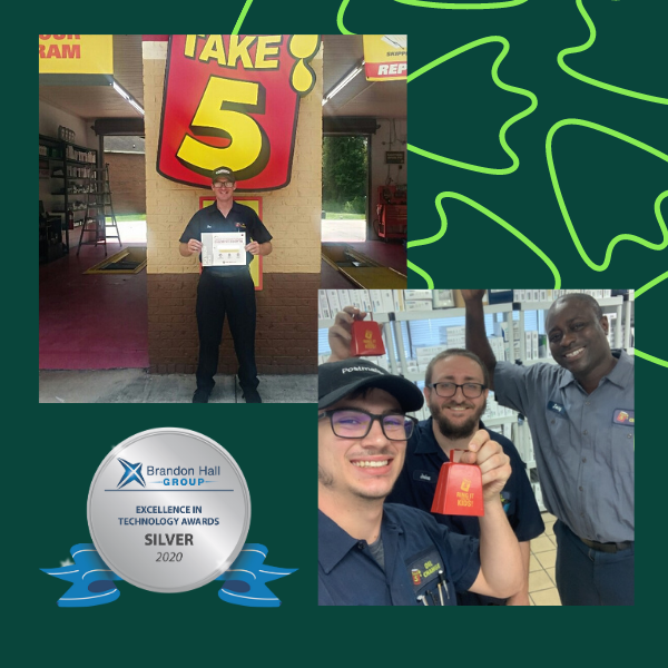 photos of workers winning an Excellence in Technology: Best Advance in Performance Support Technology for Crisis Management 2020, from the Brandon Hall Group