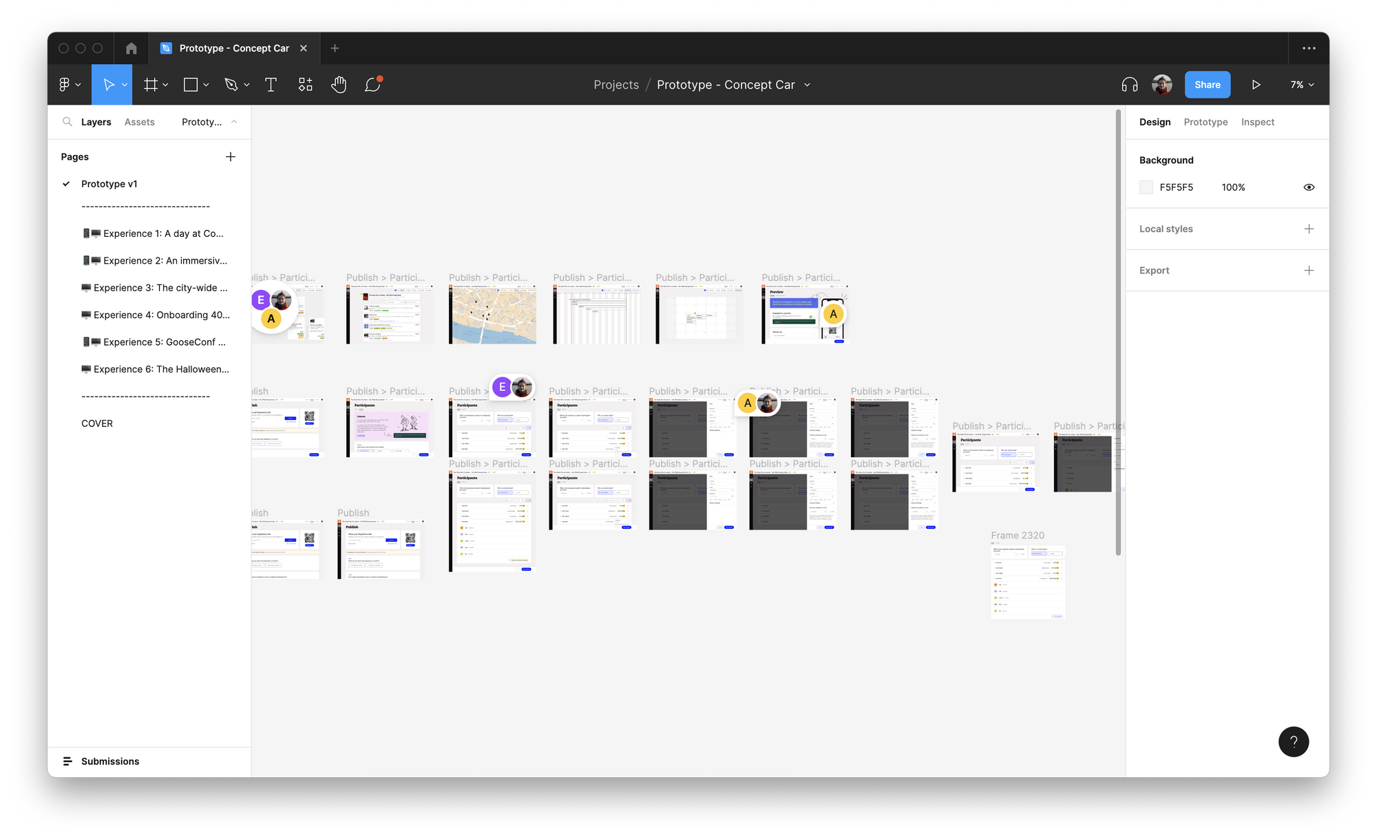 a screenshot of product mockups in figma dashboard