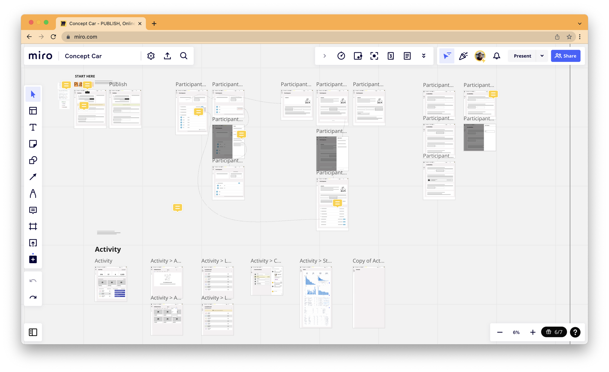 a screenshot of sketches in miro dashboard