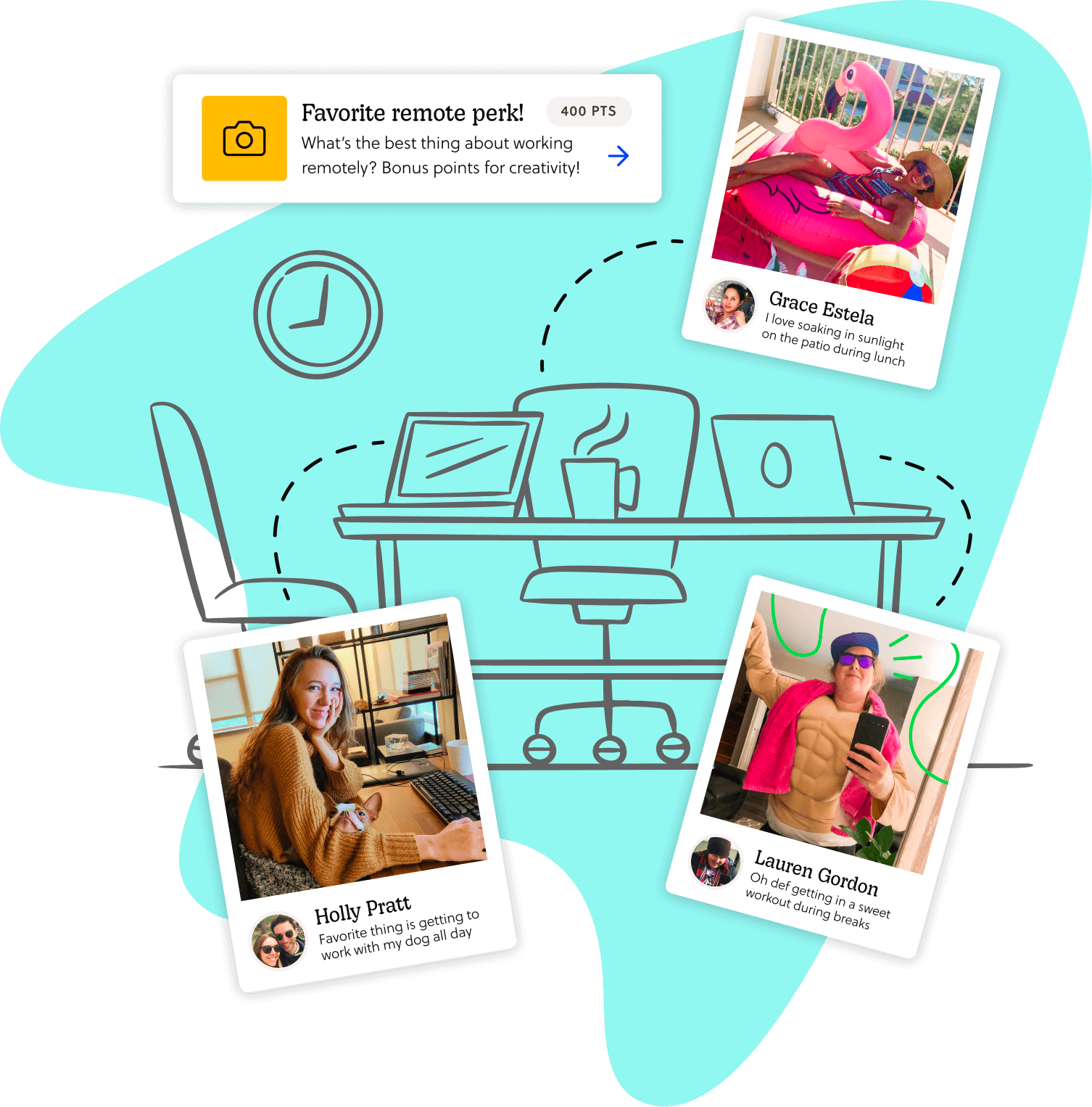 screenshots of Goosechase posts