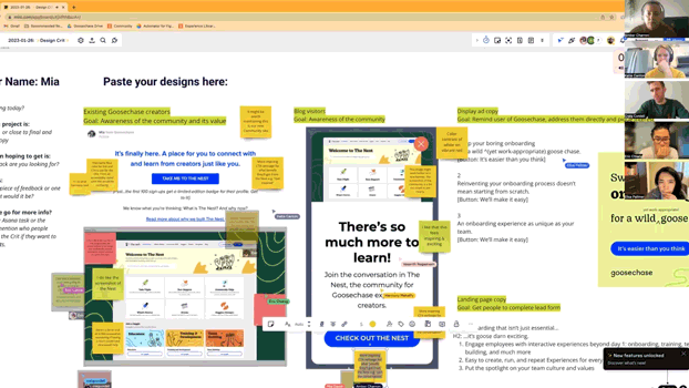 a clip of Goosechase team using Design Crit