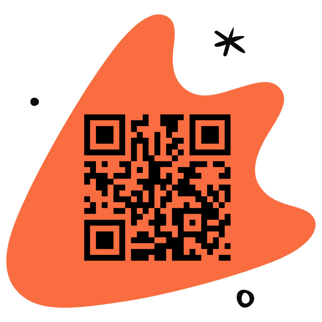 a duck print logo branded with a QR code 