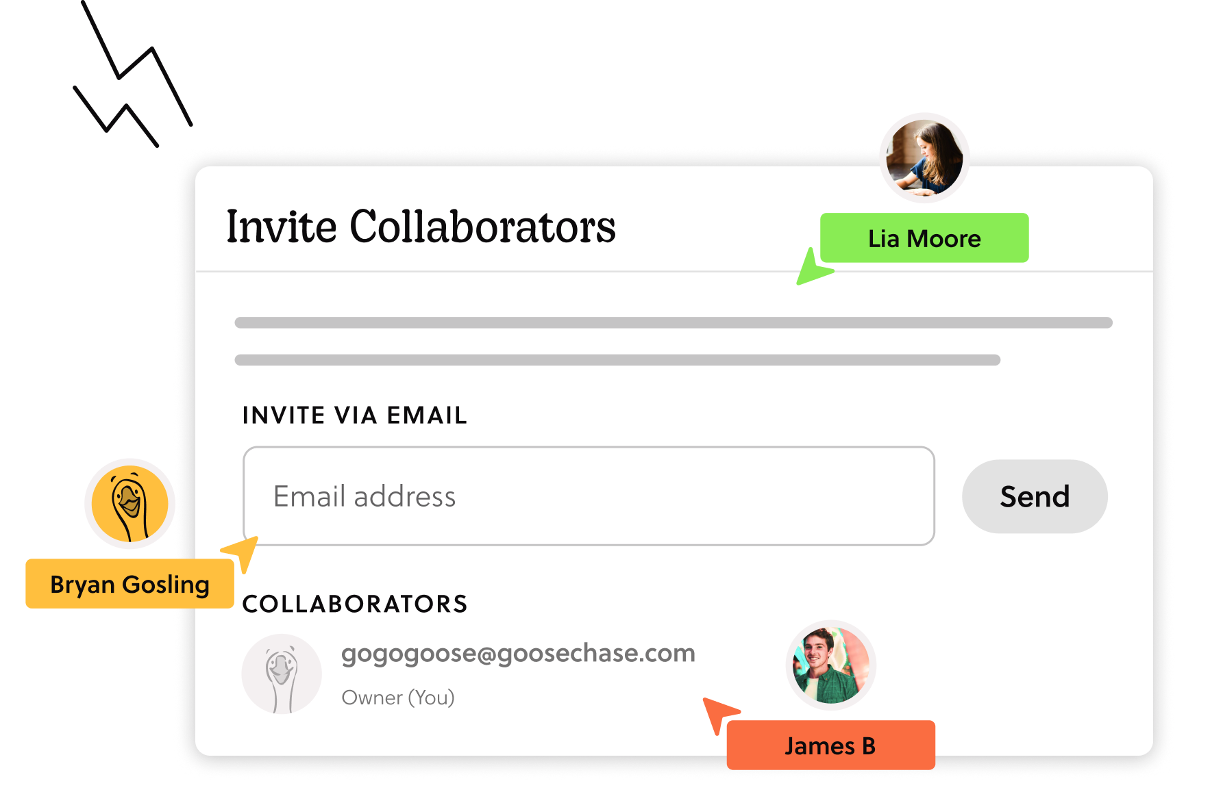 a screenshot of how to invite collaborators in creating Missions
