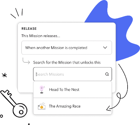 a screenshot of the unclockable mission feature with an arrow pointed at the Amazing Race mission