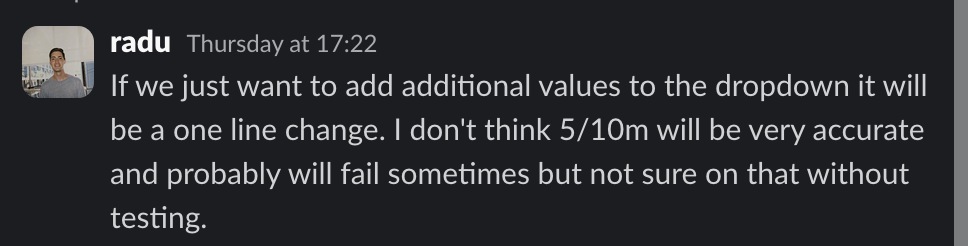 a feedback about adding additional values