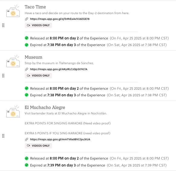 a screenshot of missions