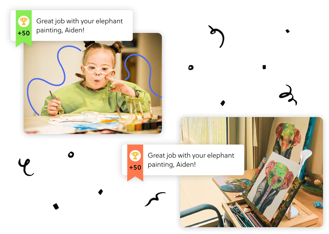 a young student using Goosechase for their art class