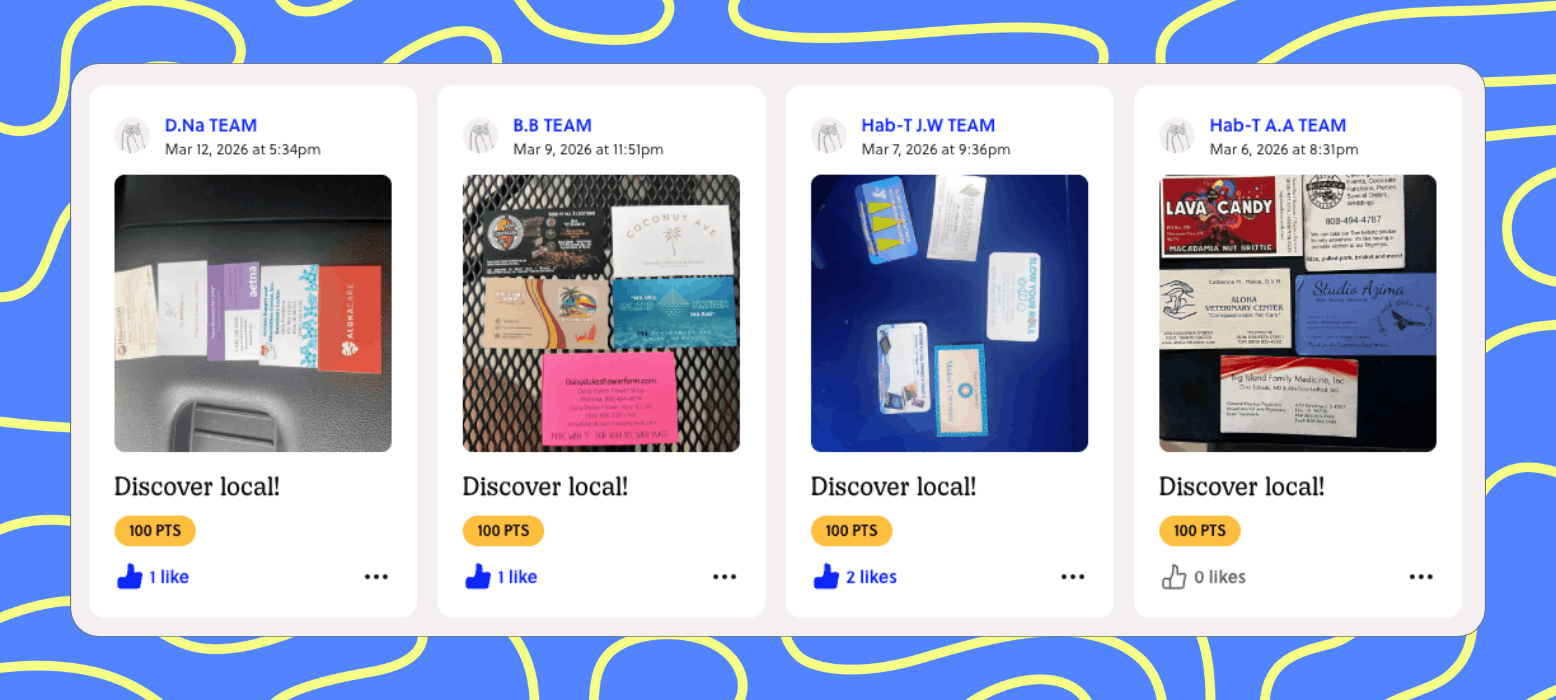 Collecting business cards was a fun challenge that also helped participants hit their ISP goals