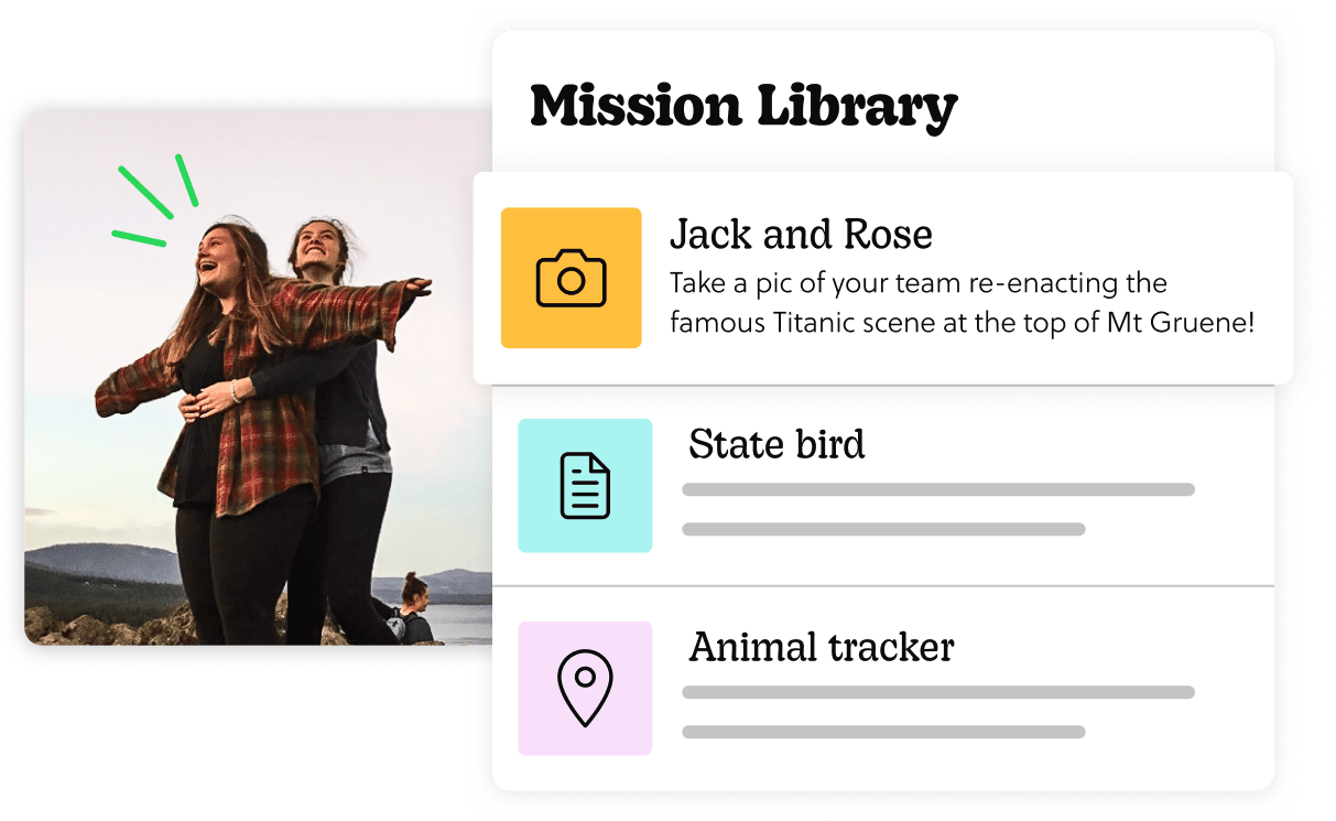 a Goosechase mission where you have to pose like Jack and Rose from Titanic