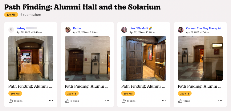 Screenshot of a Goosechase Mission prompting attendees to find and photograph a specific room or location on the conference venue map.