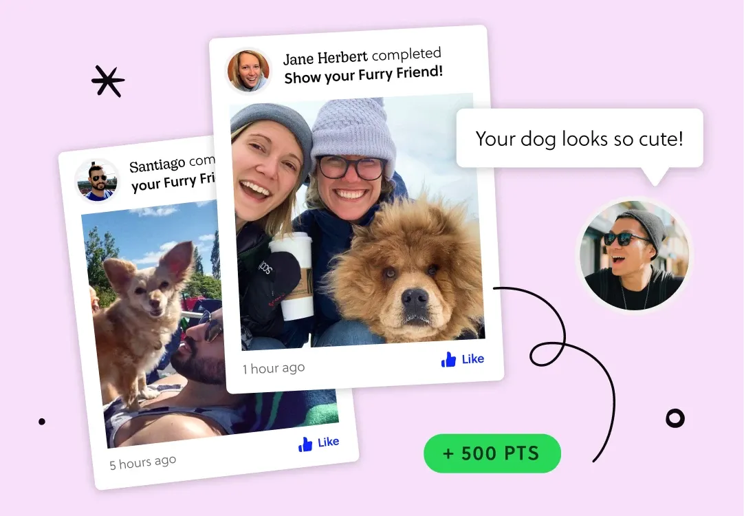 Celebrate every submission and keep your flock energized with likes and points