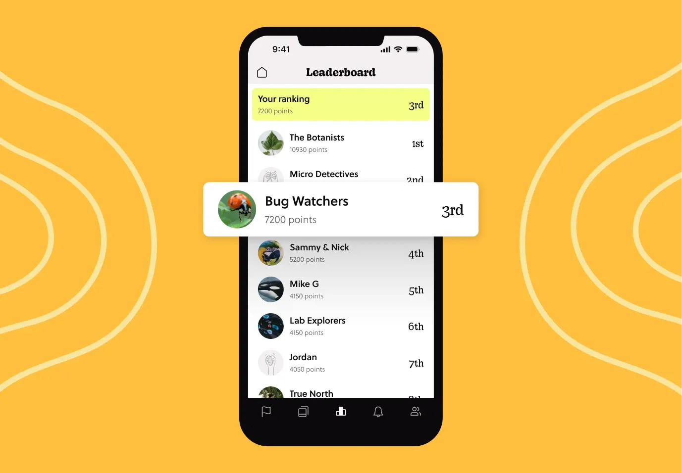 See where you soar among your flock in real time