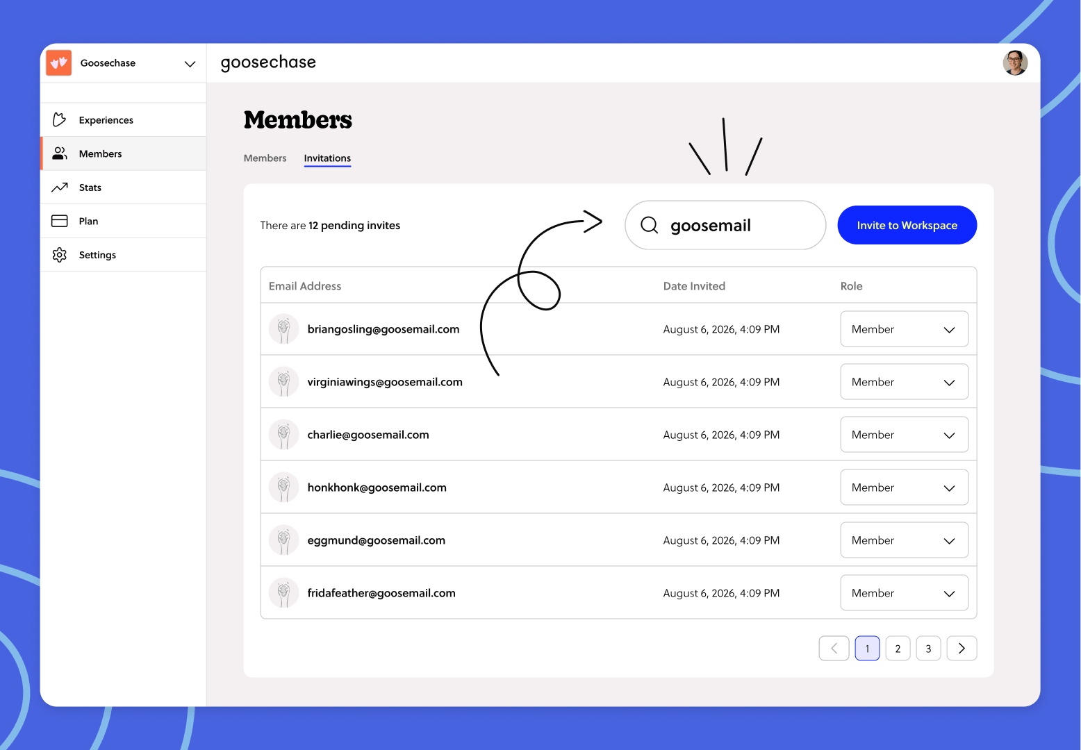 Search invitations instantly with simple admin tools