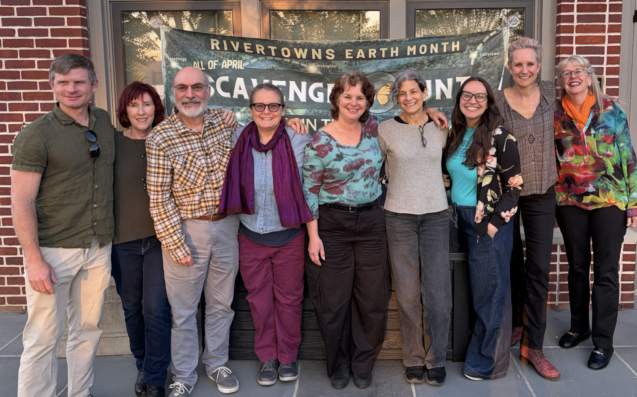The organizers: Bruce Bell (Irvington), Cathlin McGrath (Hastings), Dean Gallea (Tarrytown), Haven Colgate (Hastings), Ariella Gastel (Hastings), Janet Roseff (Dobbs Ferry), Gina Carey (Sleepy Hollow), Charlotte Binns (Irvington), Carol Sommerfield (Ardsley). 