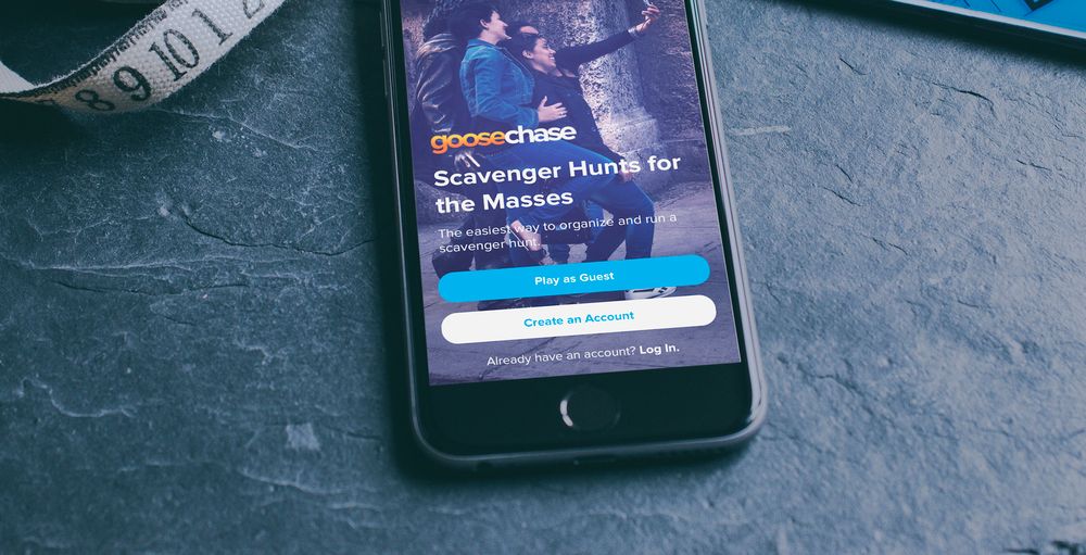 Goosechase login page in a phone