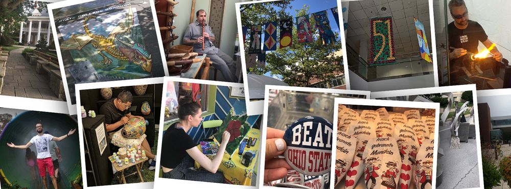 a collage of photos people celebrating the Central Pennsylvania Festival of the Arts