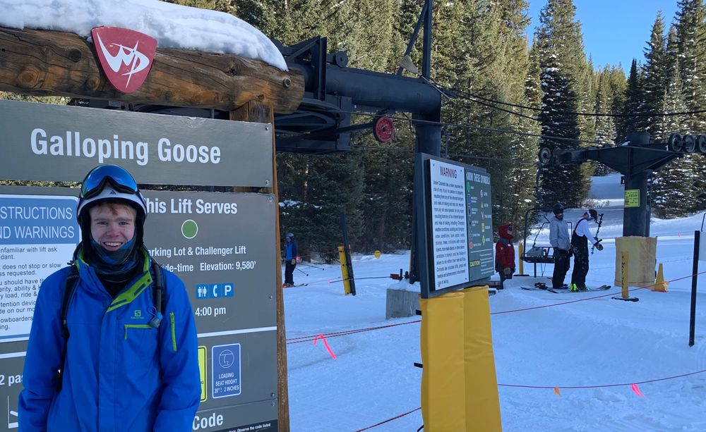 Photo of Phil Everson on a ski hill