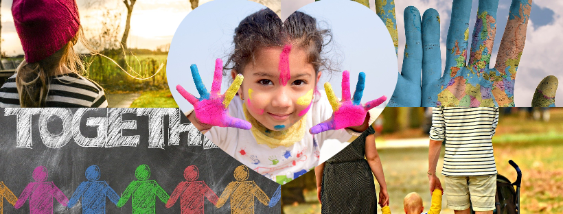 Image collage of families and quarantine activities