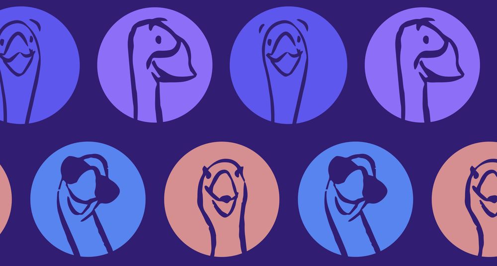 Colourful goose cartoons