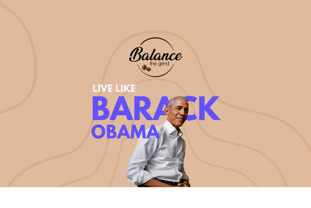 a photo of a man with the title, 'Live like Barack Obama'