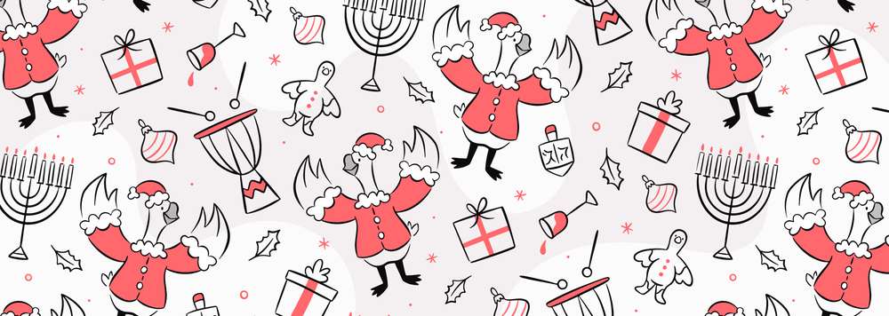 A festive pattern of geese