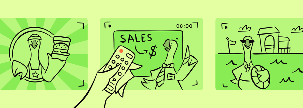 Illustrated geese reenacting employee training videos