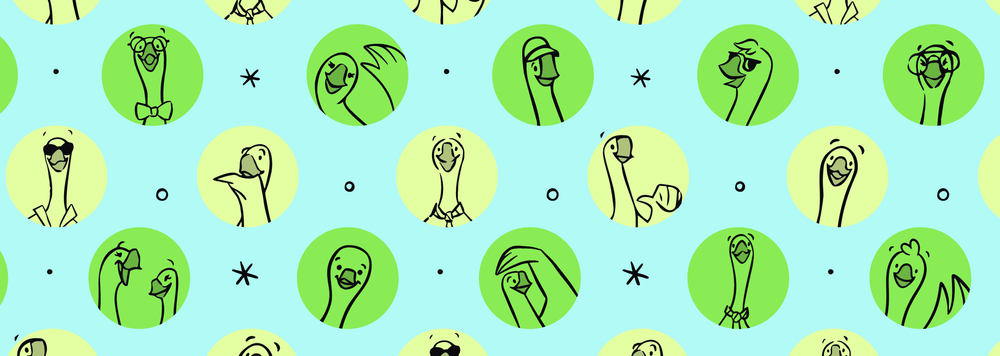 series of goose illustrations