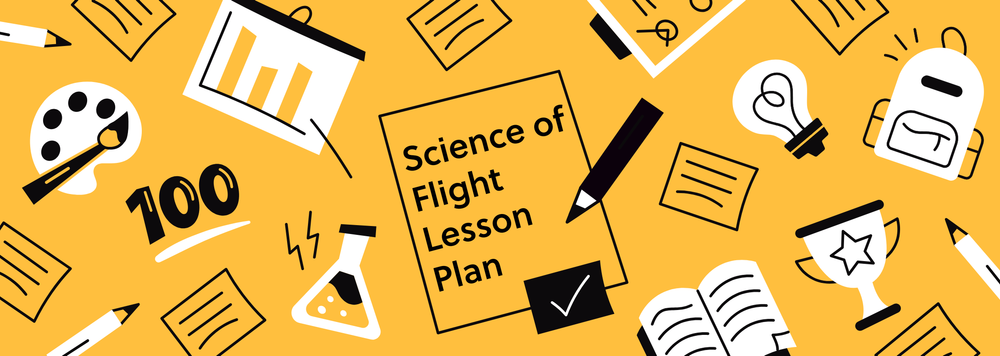 A collage of school-related items like tests, beakers, backpacks, and pencils