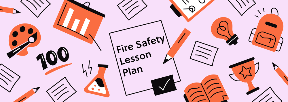 A collage of school-related items like tests, beakers, backpacks, and pencils