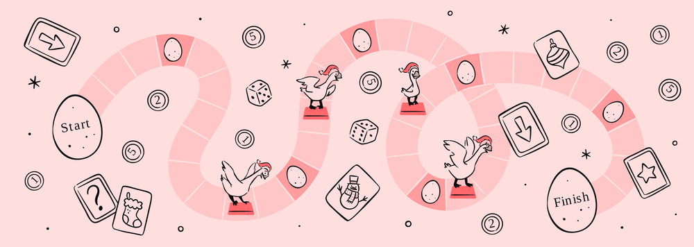 a christmas themed boardgame board