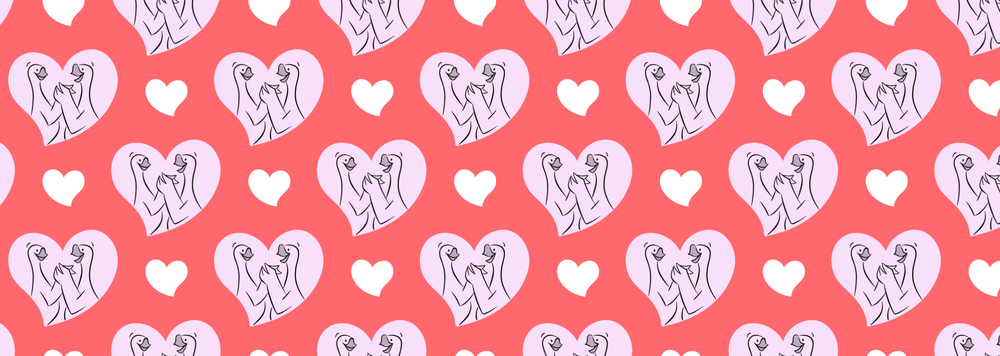 geese in love hearts