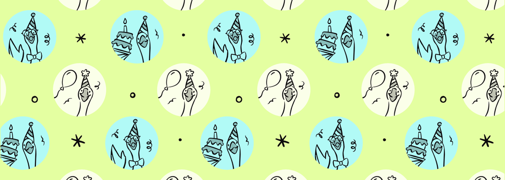 illustration of a goose celebrating their birthday