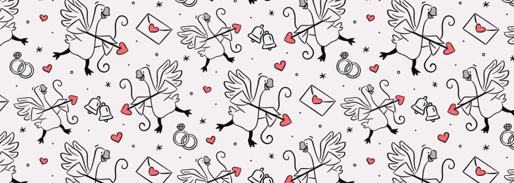 illustration of cupid geese