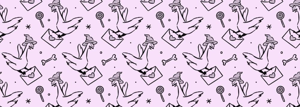 illustration of geese celebrating a wedding with a halloween theme