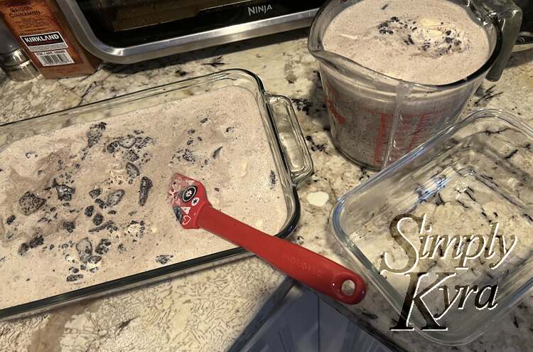 Split it between three dishes. 