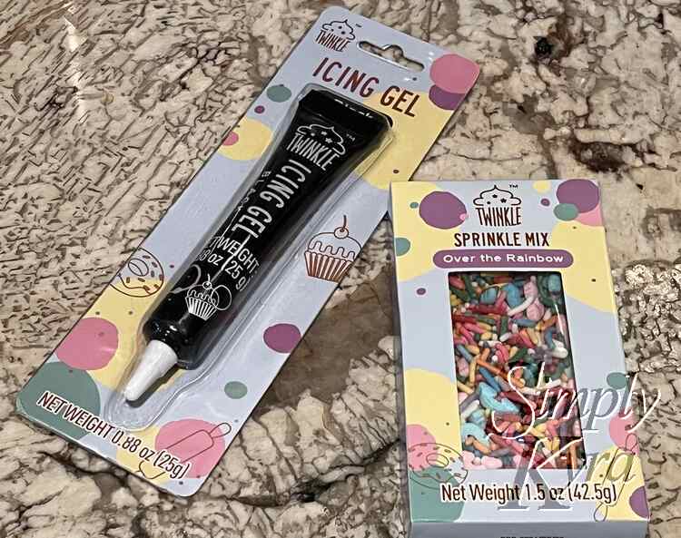 The sprinkles and icing writer used.