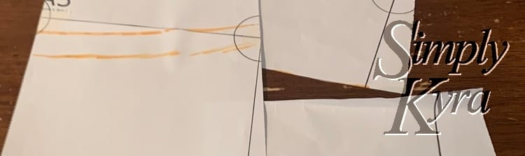 Image shows the marked pattern on the left and cut on the right. 