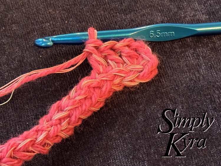 Image is the same as the last with two more double crochet stitches added.