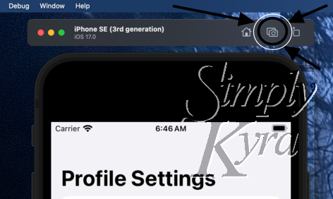 Image shows the top of the simulator with the proper button circled in white and black.