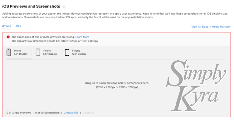 Image shows the error message with a red outline around the whole drag and drop area.