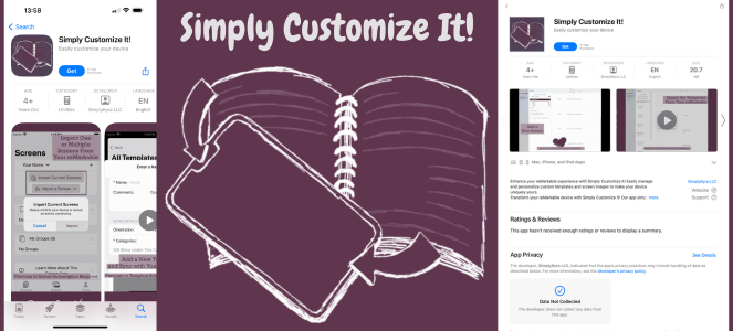 Image shows my app logo and screenshots from the App Store. 