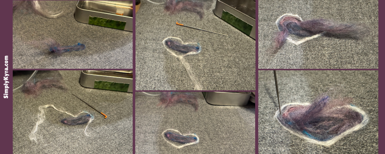 Image is a collage showing six in progress photos of the heart. 