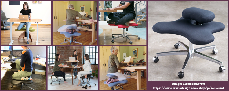 Collage of some screenshots taken from www.ikariadesign.com. The image on the right shows the chair I bought while the other six images shows people sitting on the chair in different ways.