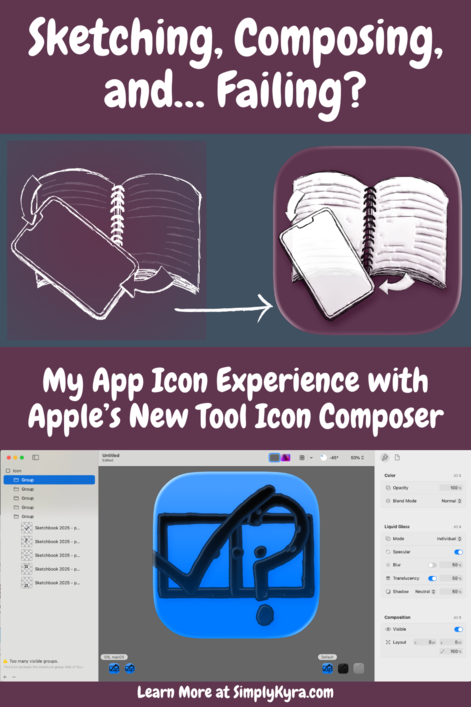 Pinterest geared image showing my post title, images from below, and my main URL.