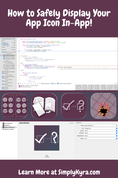 Pinterest geared image showing my post title, images from below, and my main URL.