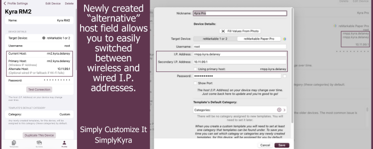 Image shows the new layout for iOS display on the left and macOS edit on the right.