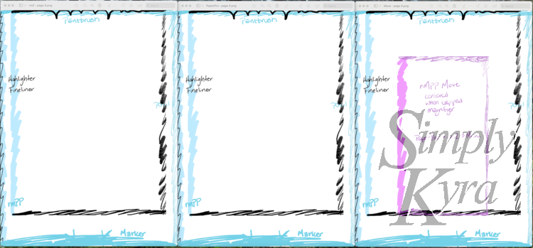 Template and tools comparison across devices. This page started on the larger paper pro and decreased in size to the rm2 then the move.