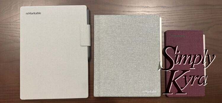 Stacked view of all three reMarkable devices showing the cover for each.